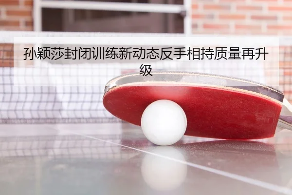 孙颖莎封闭训练新动态反手相持质量再升级